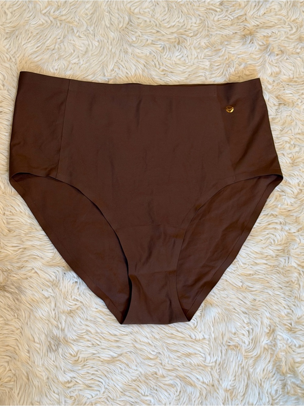 NWT Evelyn & Bobbie High-Waisted Retro Bikini in Clay Brown - Size 16-24 - Picture 3 of 5